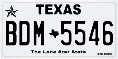 TX license plate BDM5546