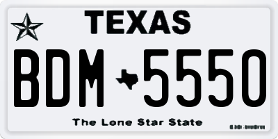 TX license plate BDM5550