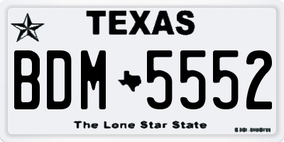 TX license plate BDM5552