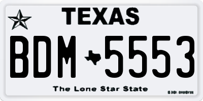 TX license plate BDM5553