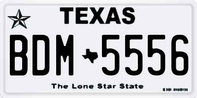 TX license plate BDM5556