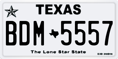 TX license plate BDM5557