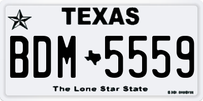 TX license plate BDM5559