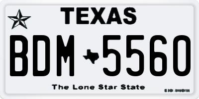 TX license plate BDM5560