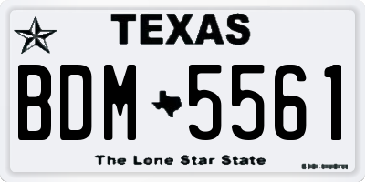 TX license plate BDM5561