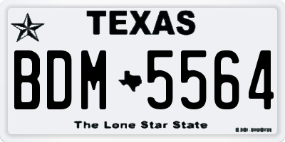 TX license plate BDM5564