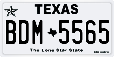 TX license plate BDM5565
