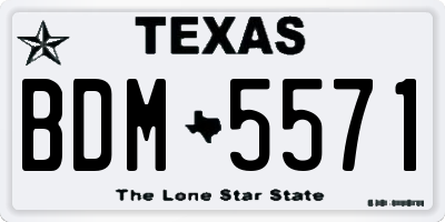 TX license plate BDM5571