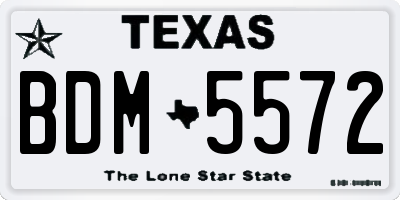 TX license plate BDM5572