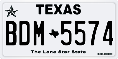 TX license plate BDM5574