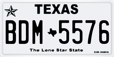 TX license plate BDM5576