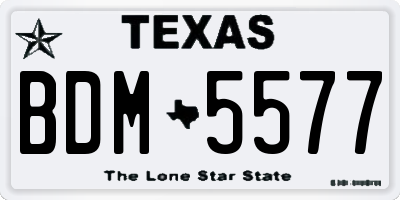 TX license plate BDM5577