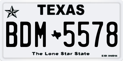 TX license plate BDM5578