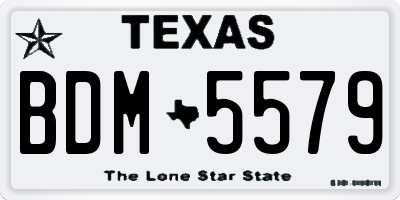 TX license plate BDM5579