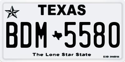 TX license plate BDM5580