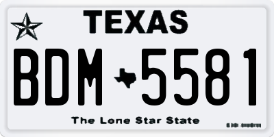 TX license plate BDM5581