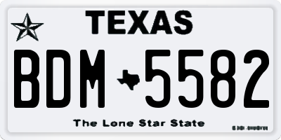 TX license plate BDM5582