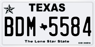 TX license plate BDM5584
