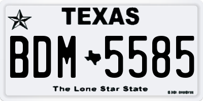 TX license plate BDM5585