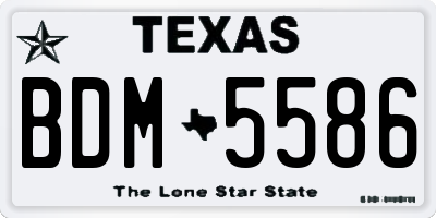 TX license plate BDM5586
