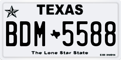 TX license plate BDM5588
