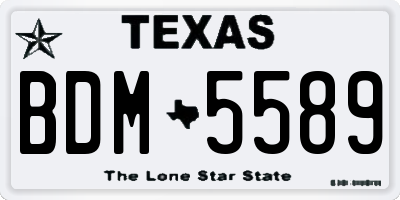TX license plate BDM5589