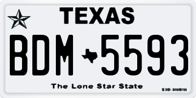 TX license plate BDM5593