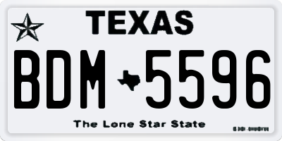 TX license plate BDM5596