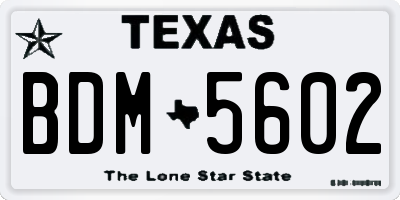 TX license plate BDM5602