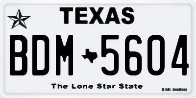 TX license plate BDM5604
