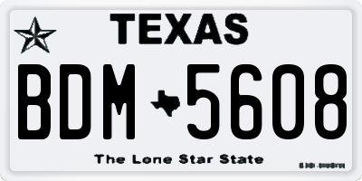 TX license plate BDM5608