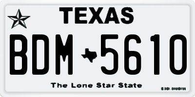 TX license plate BDM5610