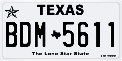 TX license plate BDM5611