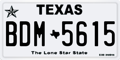 TX license plate BDM5615