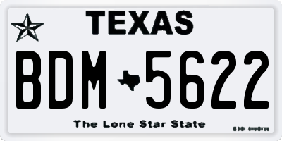 TX license plate BDM5622