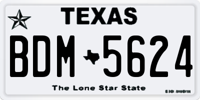TX license plate BDM5624