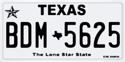 TX license plate BDM5625