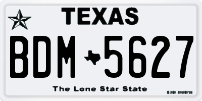 TX license plate BDM5627