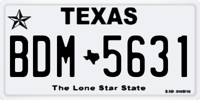 TX license plate BDM5631