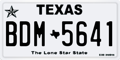TX license plate BDM5641