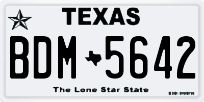 TX license plate BDM5642