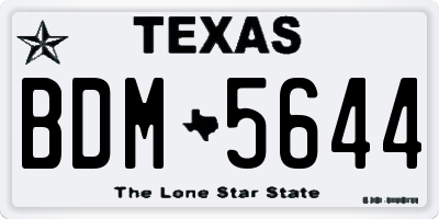 TX license plate BDM5644