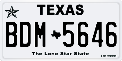 TX license plate BDM5646
