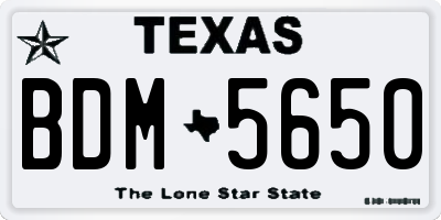TX license plate BDM5650