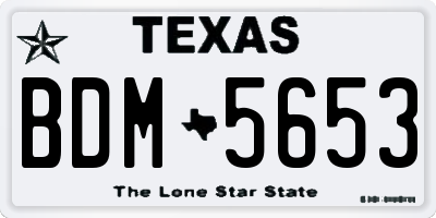 TX license plate BDM5653