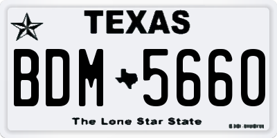 TX license plate BDM5660