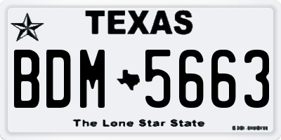 TX license plate BDM5663