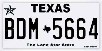 TX license plate BDM5664