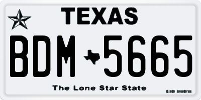 TX license plate BDM5665