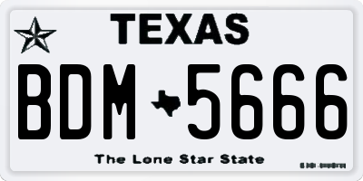 TX license plate BDM5666